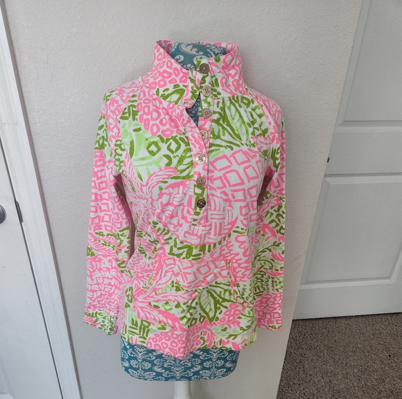 Lilly Pulitzer Tops - Lilly Pulitzer Pink and Green Patterned Blouse